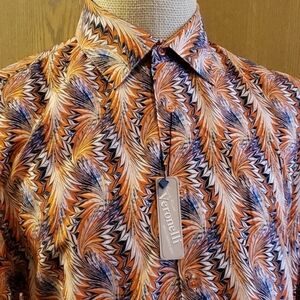 Karl knox veronelli light dress shirt orange blue